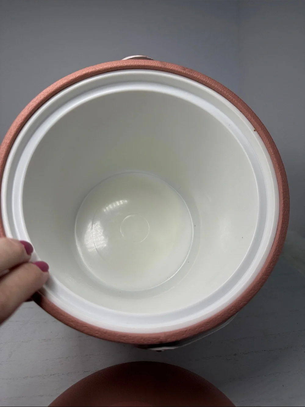 Vintage George Briars Pink Leatherette Ice Bucket with Handle